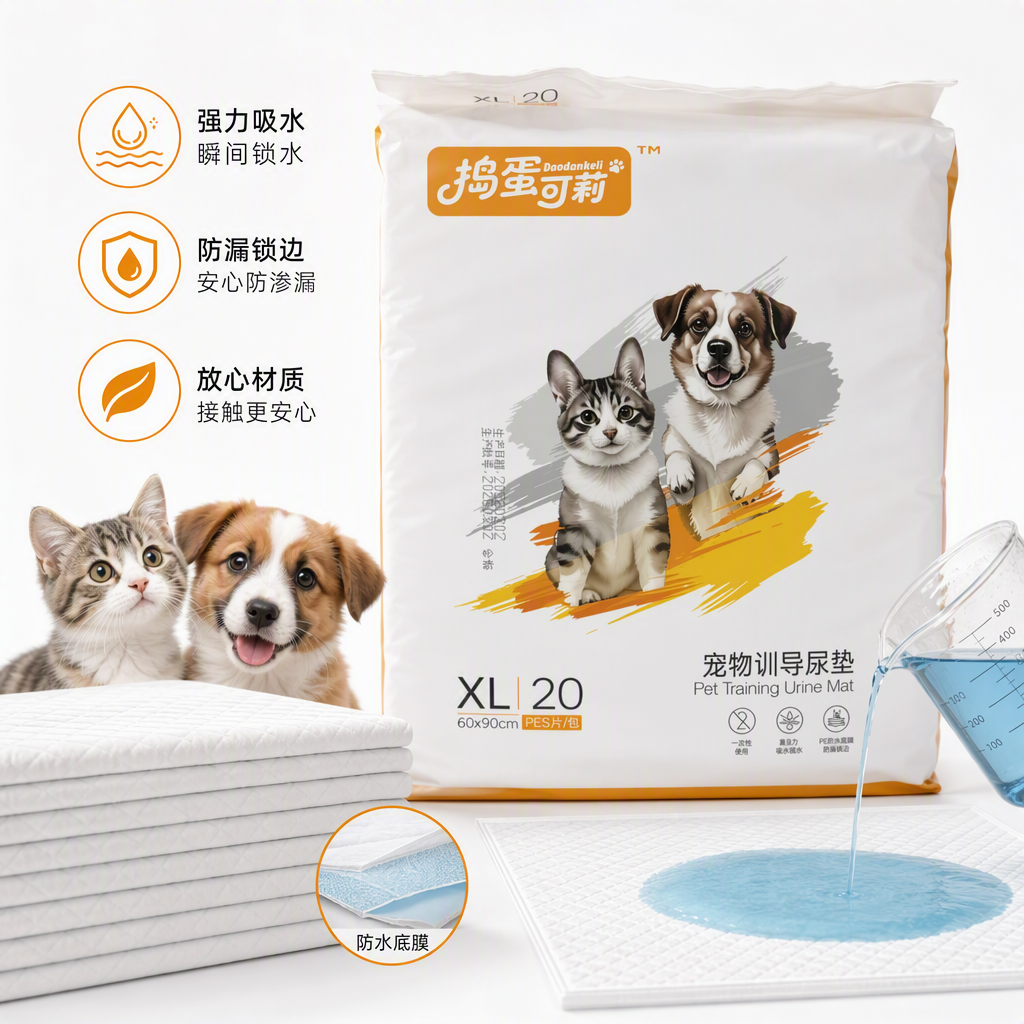 Pet cat and dog training catheterization pads with strong water absorption