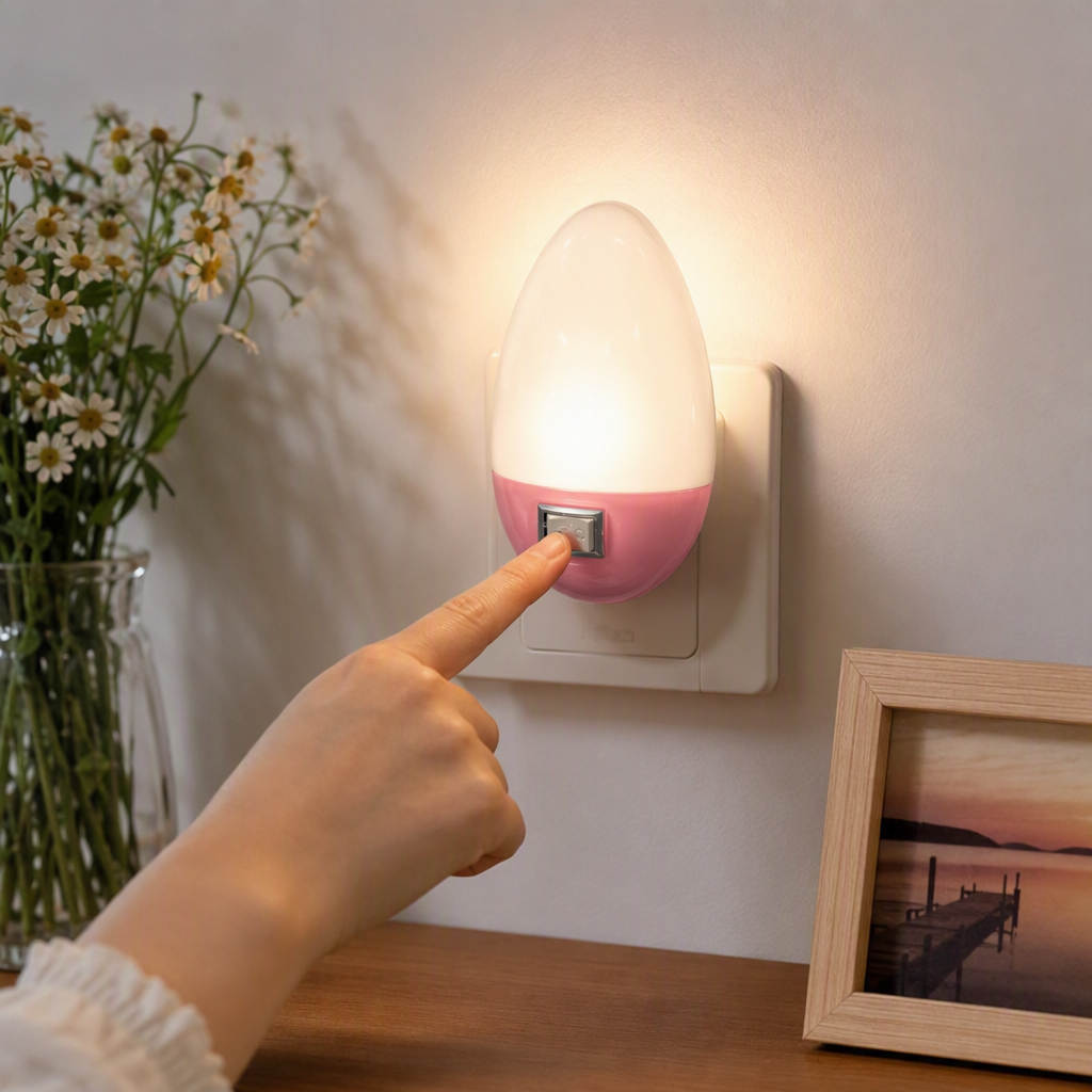 Huevo colorido LED pequeña luz nocturna ahorro de energía luz suave dormitorio cabecera de cama para niños decoración creativa lámparas de ahorro de energía details Picture