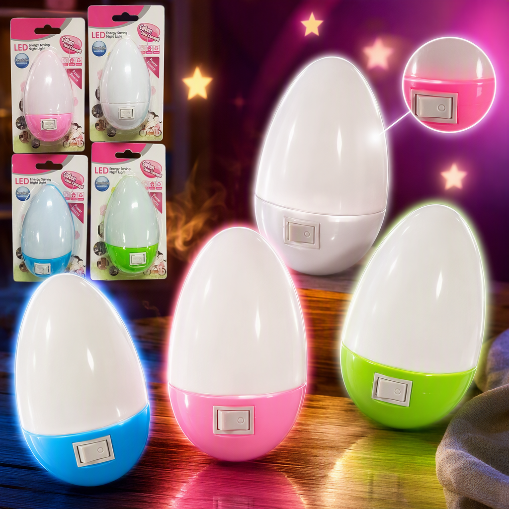 Huevo colorido LED pequeña luz nocturna ahorro de energía luz suave dormitorio cabecera de cama para niños decoración creativa lámparas de ahorro de energía Specification image