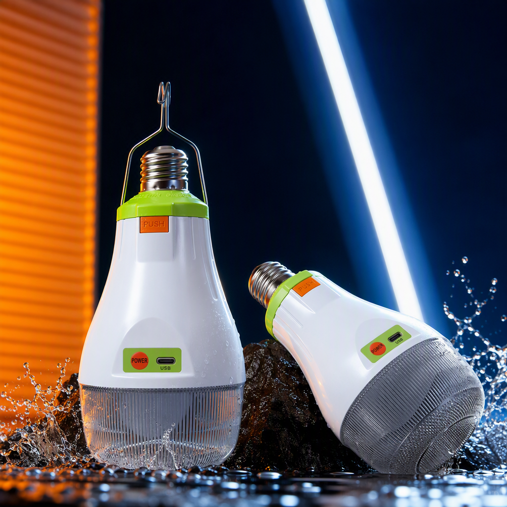 Bombilla de emergencia AC/DC E27/ puerto de carga USB luz de emergencia multifuncional portátil luz de emergencia para el hogar luz de respaldo Specification image