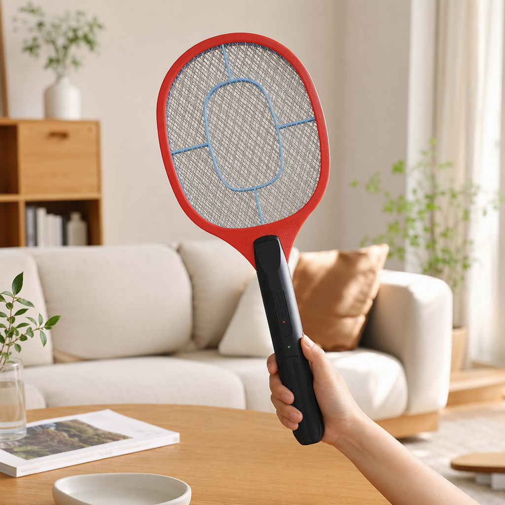 Multi-functional rechargeable handheld mosquito repellent, portable orange electric mosquito swatter, a home and outdoor insect repellent wonder, mosquito killer lamp, mosquito killer swatter, electric mosquito swatter details Picture