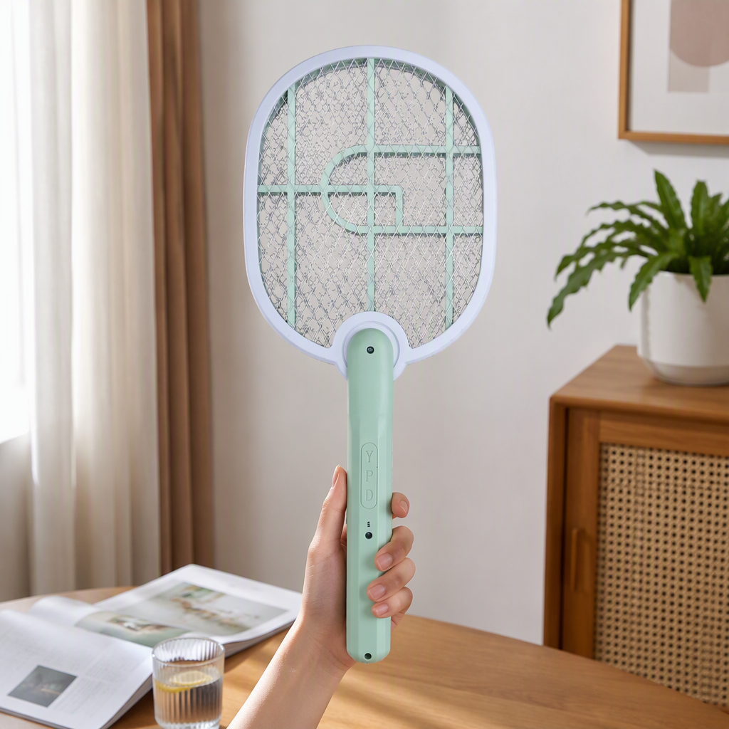 Lightweight, environmentally friendly, light green electric mosquito swatter, hand-held mosquito repellent and trap, portable home mosquito repellent and night mosquito repellent wonder, mosquito killer swatter, mosquito killer lamp, electric mosquito swatter details Picture