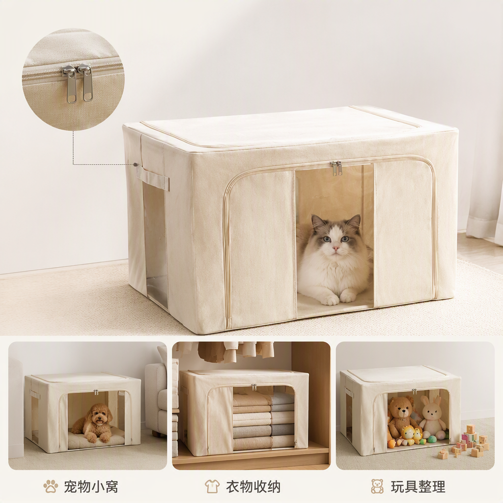 【CL】26Q2#522 Thickened plastic storage box, off-white organizing box, outdoor turnover box, storage box, plastic thickened version