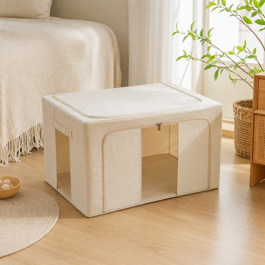 【CL】26Q2#522 Thickened plastic storage box, off-white organizing box, outdoor turnover box, storage box, plastic thickened version details Picture