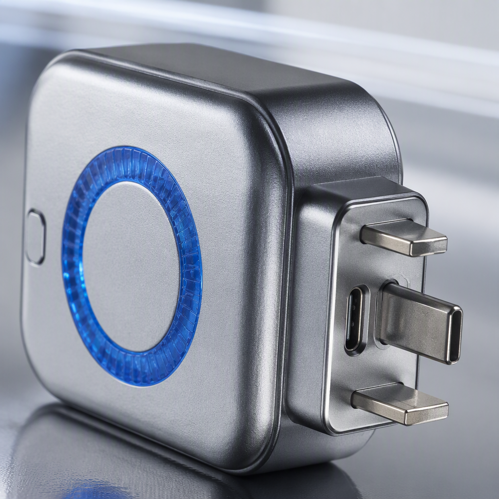 The multi-functional silver charging separator is a portable data cable separator for mobile phones and tablets, suitable for multiple devices details Picture