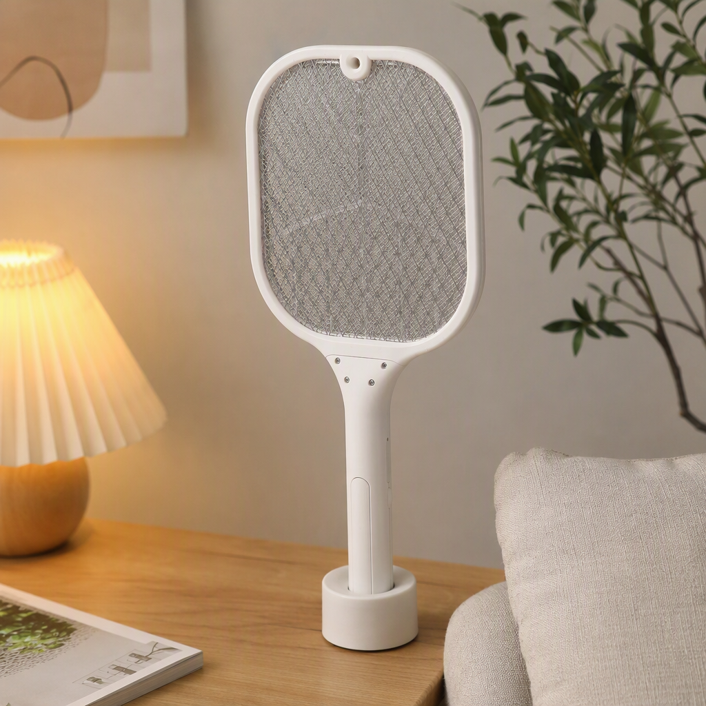 High-efficiency mosquito-killing white handheld electric mosquito swatter, household portable mosquito repellent, night mosquito repellent wonder, mosquito swatter, mosquito lamp, mosquito repellent, fly trap details Picture