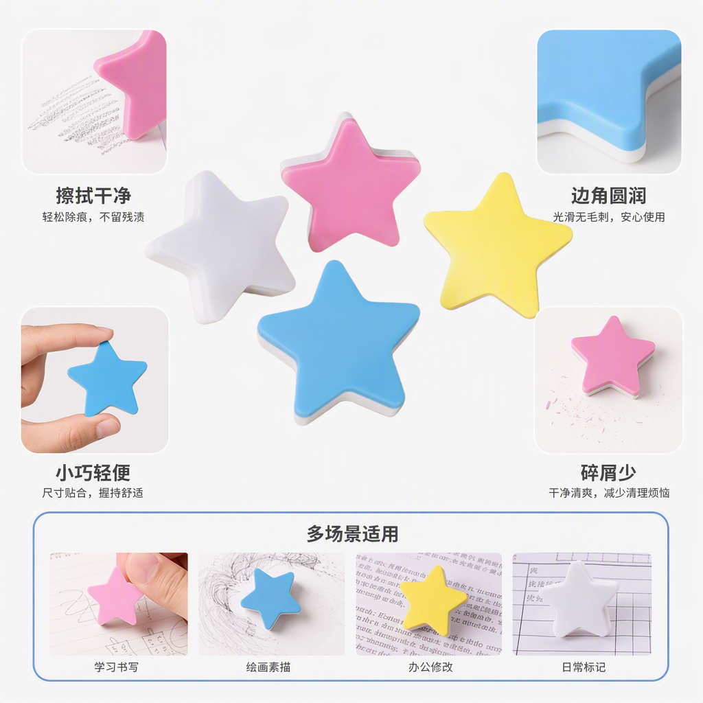 Creative and colorful star-shaped AC mains LED night lights are cute and fashionable for children