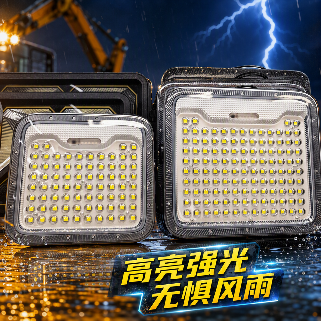 The high-brightness silver-framed LED solar floodlight board is modern, simple, energy-saving and environmentally friendly for home and office lighting, with a strong sense of design Specification image