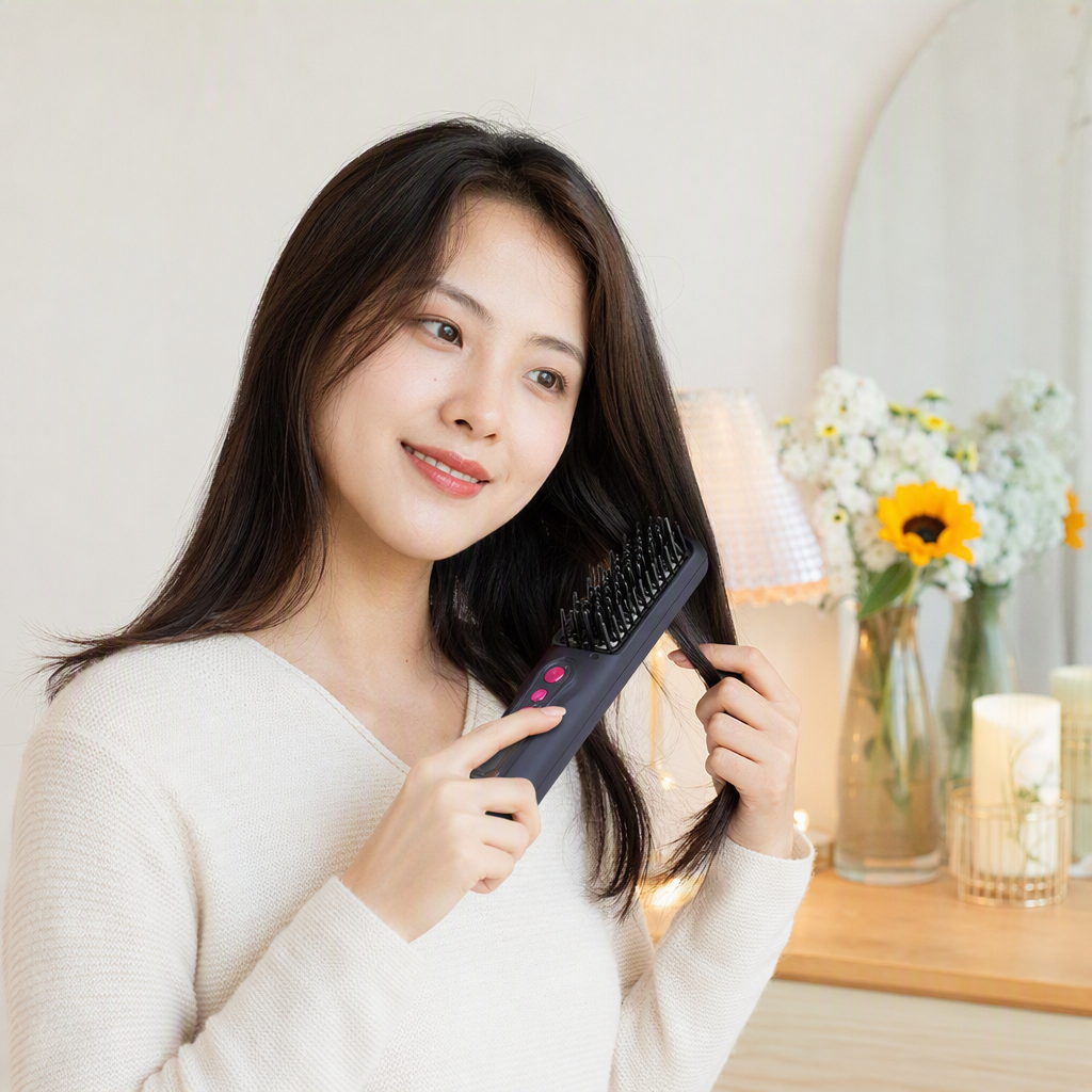 This multi-functional household hair straightener is a portable hair styling tool with multiple temperature control Settings, suitable for both men and women