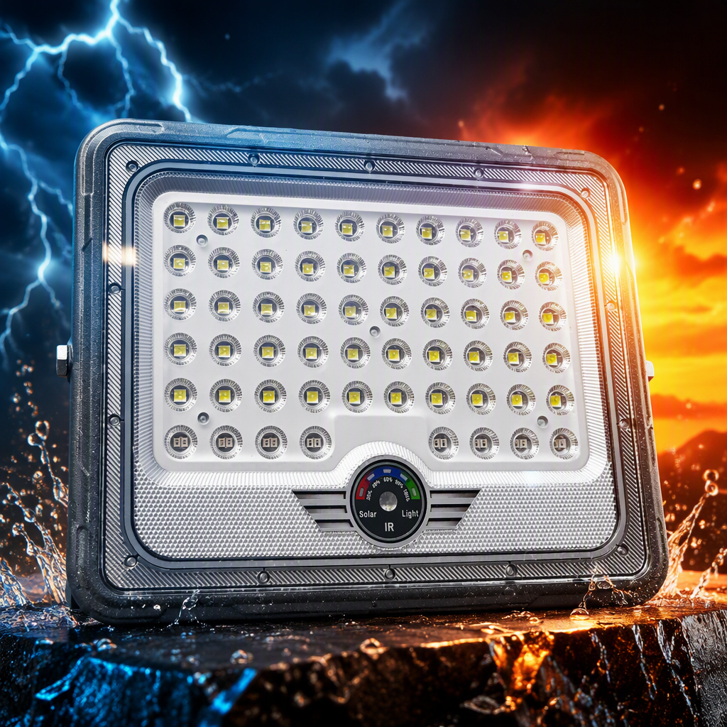 High-brightness energy-saving grey LED solar floodlights, outdoor waterproof square landscape lighting, high-power lamps Specification image
