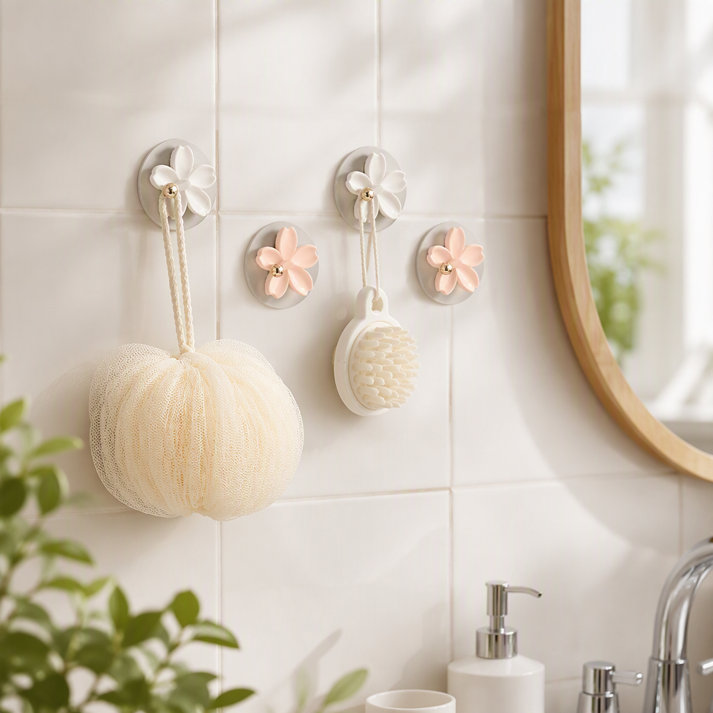 【CL】26Q3#2327 Multi-functional double-sided suction cup adhesive hook, no need for drilling, strong adhesion, kitchen and bathroom hooks, blinding design, home decoration products details Picture