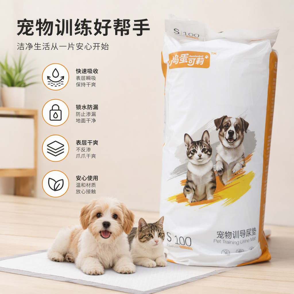 Pet cat and dog lock-edge leak-proof catheterization training pads
