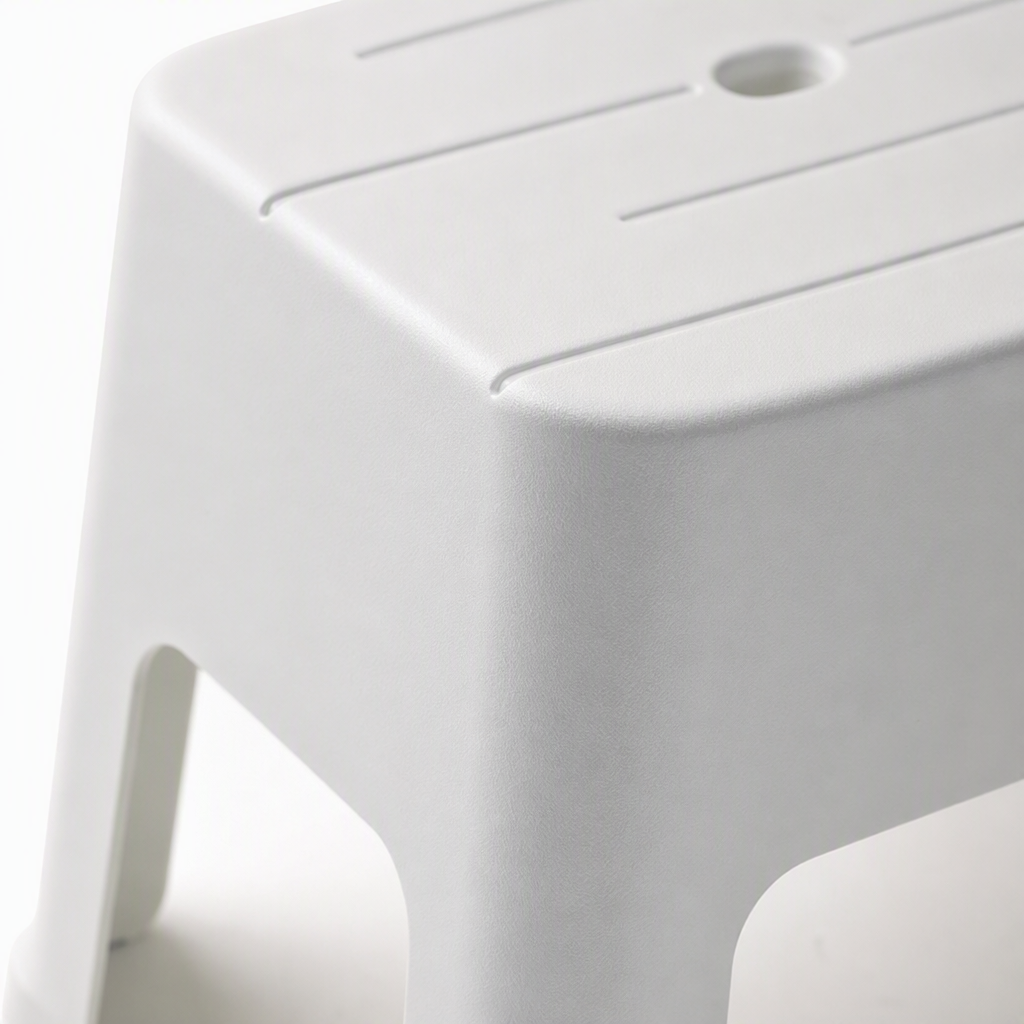【CL】26Q3#Q9133 Multi-functional white plastic stool, anti-slip, durable, simple home, office and leisure plastic chair, solid wood low stool combination Application Scenario