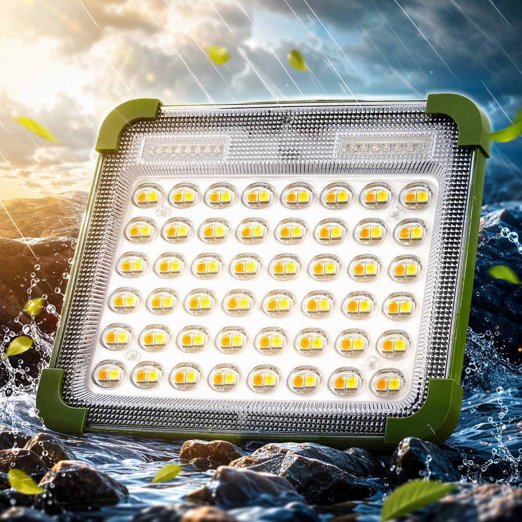 Environmentally friendly frame LED solar floodlight board, energy-saving and high-brightness, simple design for home, office and decorative lighting Specification image