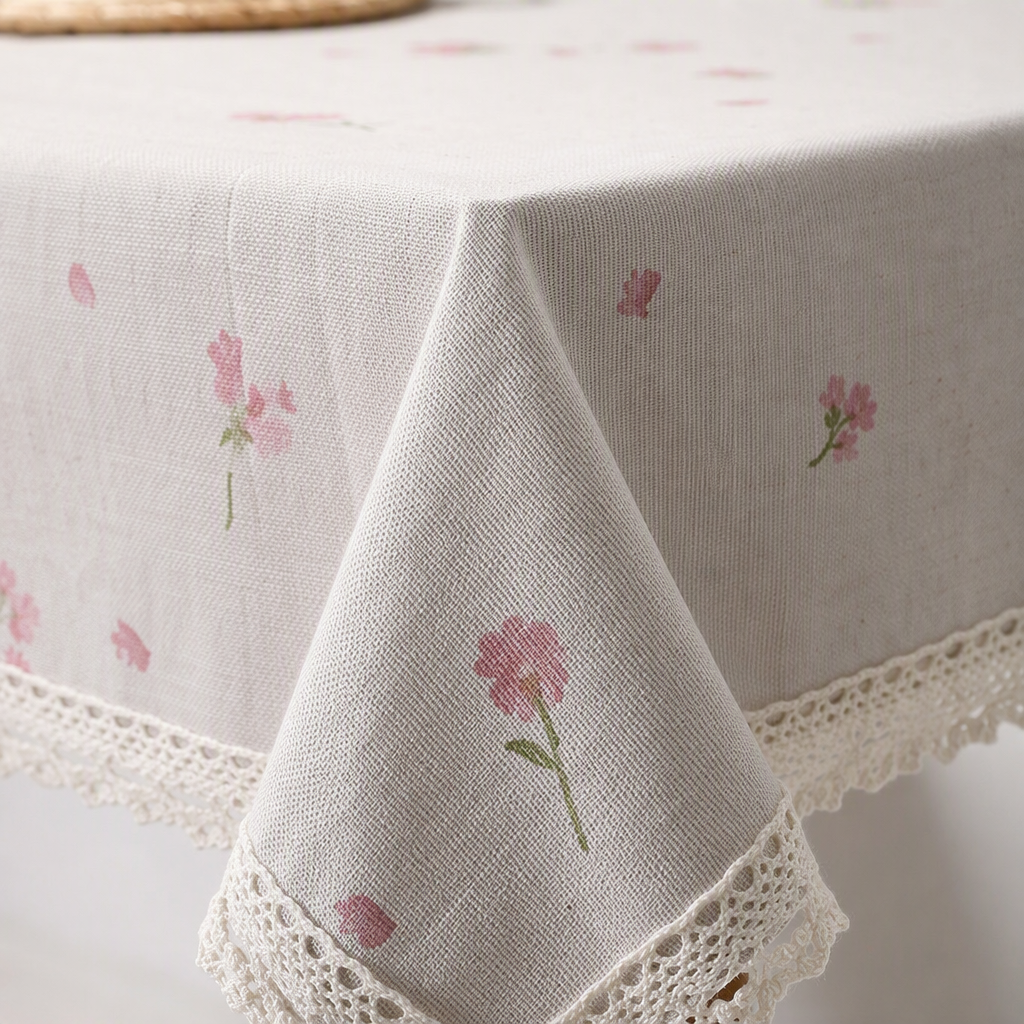 [CL] 26Q2#565 paño de mesa de flores pequeñas de color rosa blanco cubierta de arte mesa mahjong tapetes de PVC tapetes de mesa de mesa multifunción decoración para el hogar Specification image