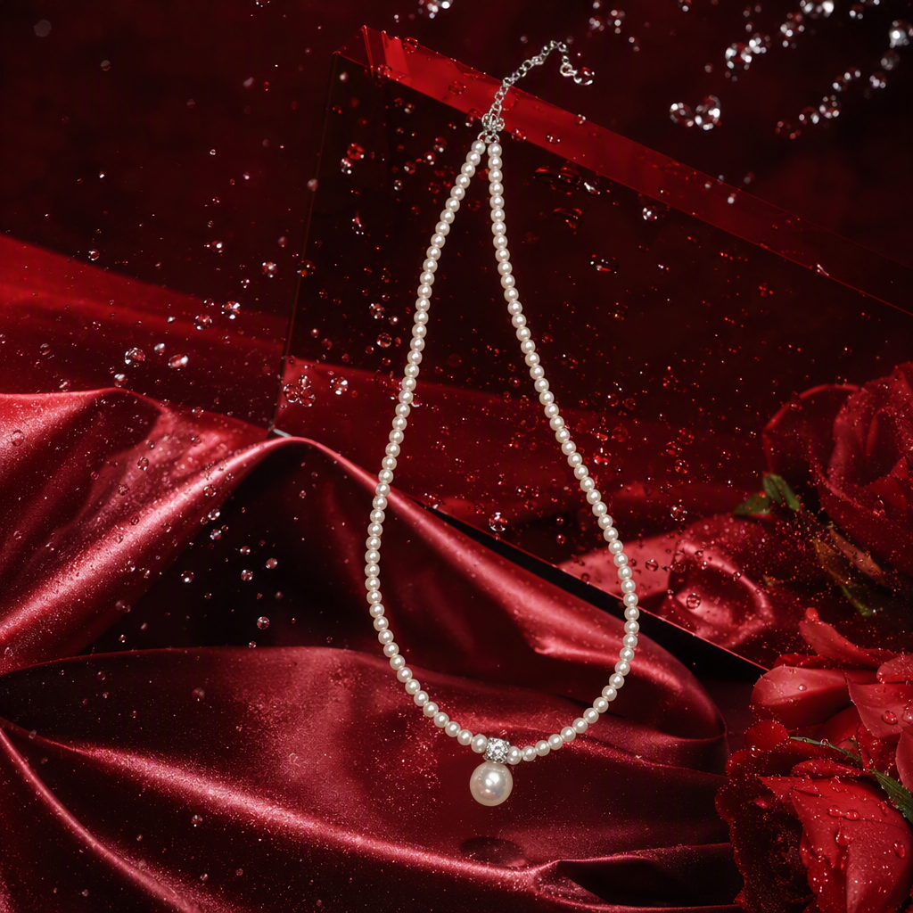 Elegant white pearl necklace, versatile, fashionable and simple, a classic gift accessory for women Specification image