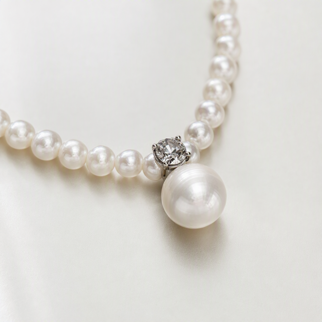 Elegant white pearl necklace, versatile, fashionable and simple, a classic gift accessory for women Application Scenario