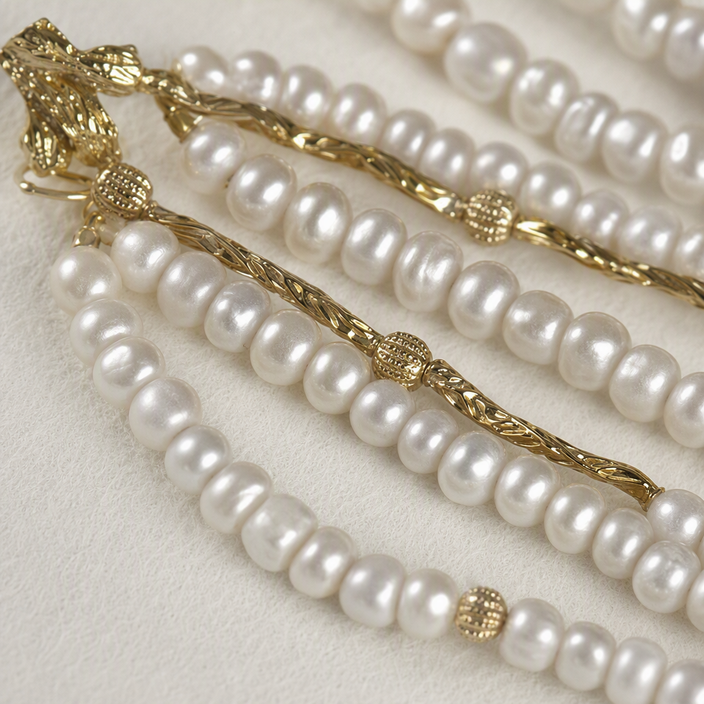 White pearl multi-layer necklace, retro, elegant, fashionable and versatile women's accessory gift Application Scenario