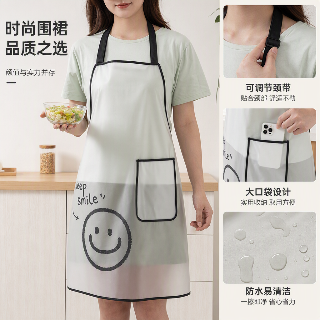 【CL】26Q2#710 TPU防水防油围裙  布家务围裙袖套防污防水居家男女通用清洁厨房用品