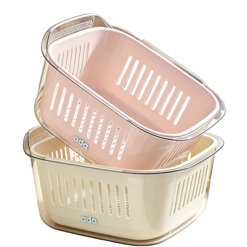 【CL】26Q3#6508 Multi-functional hanging draining basket, washing basin, kitchenware, plastic washing basket, tableware storage, portable draining basin Application Scenario