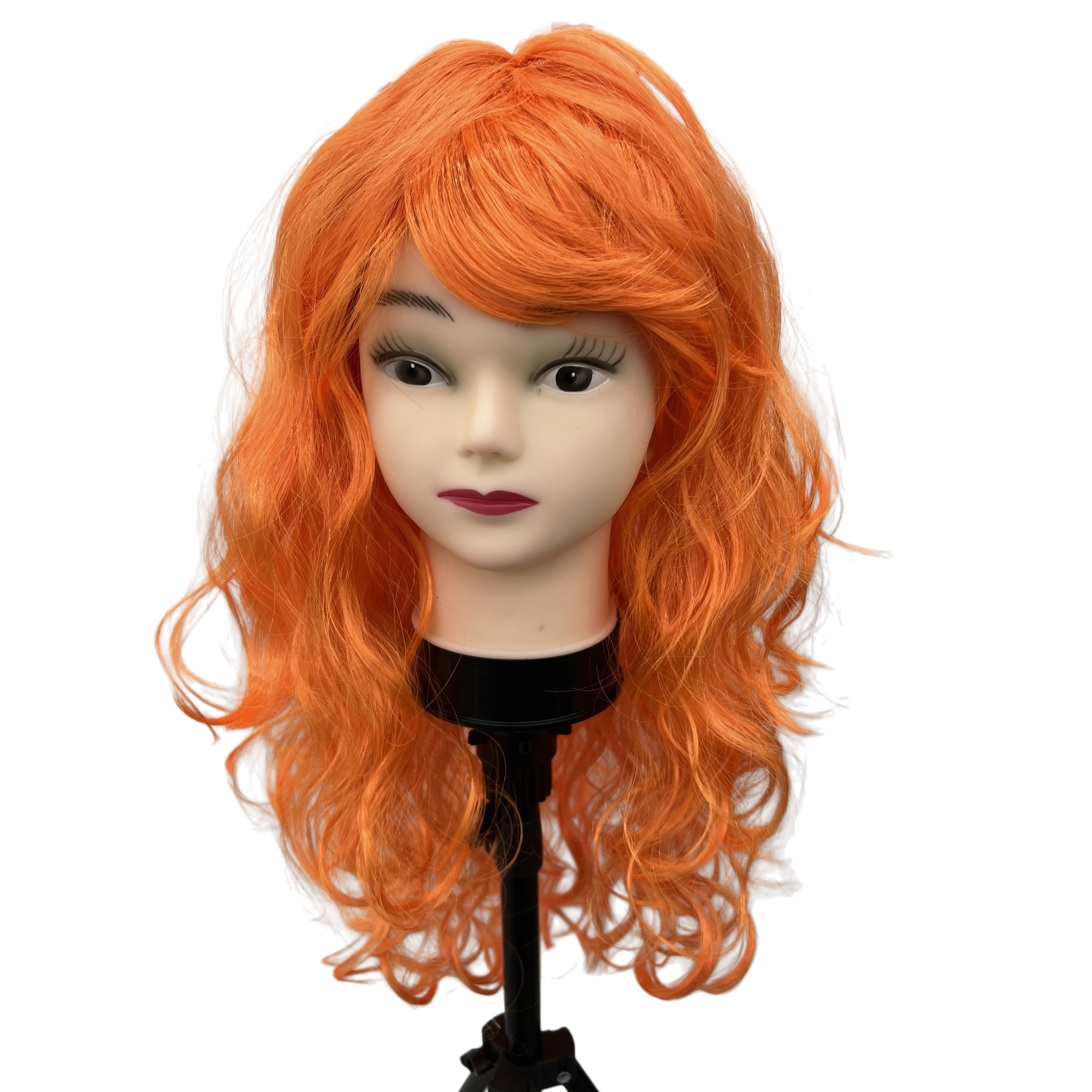 التمرين على تصفيف الشعر لشعر مستعار برتقالي اللون، الطبيعي، مع عرض لحلات تصفيف الشعر Item Picture