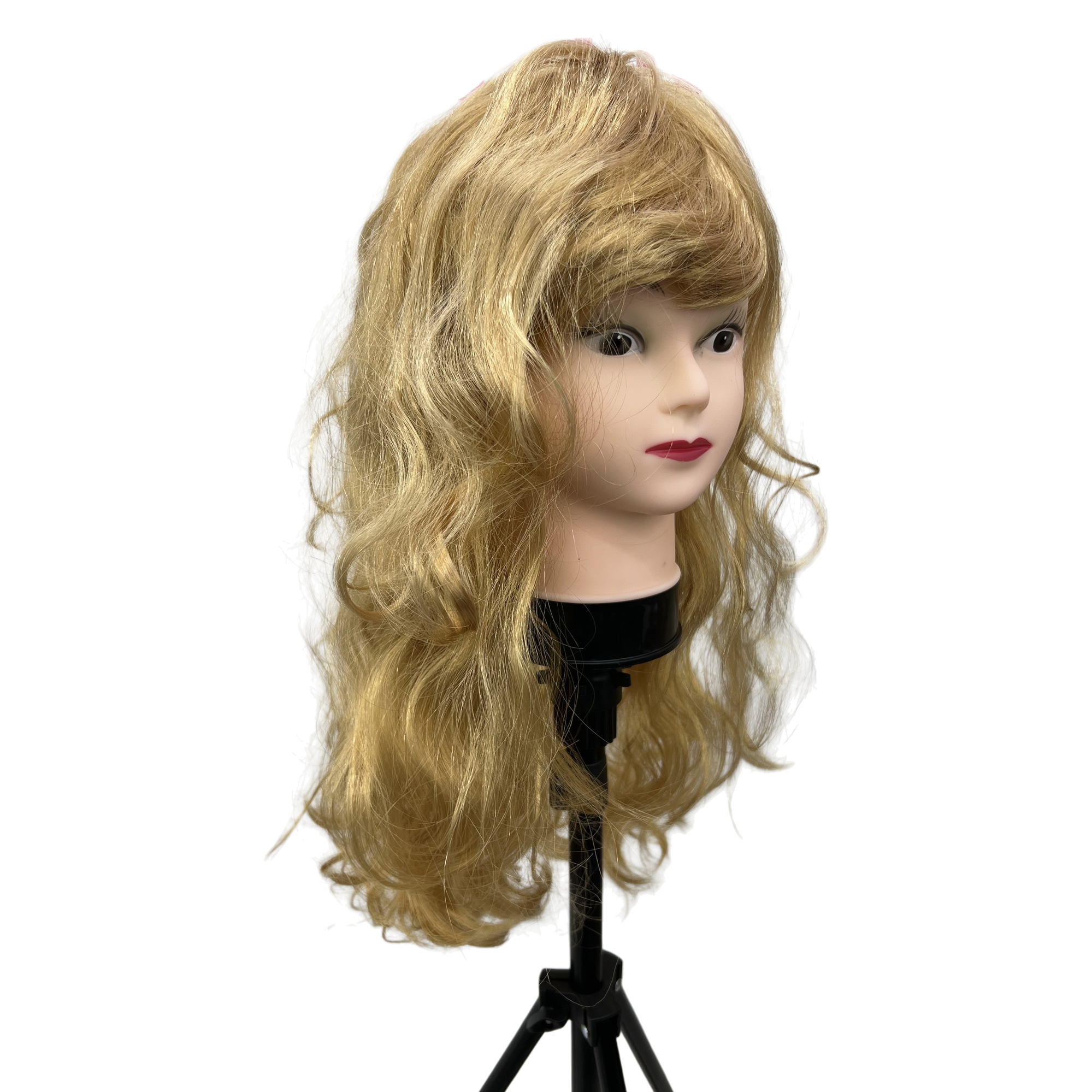 تصفيفة شعر الشعر المستعار الذهبية الشعر المجعد تصفيفة الشعر بشكل طبيعي وتظهر معدات العرض Item Picture