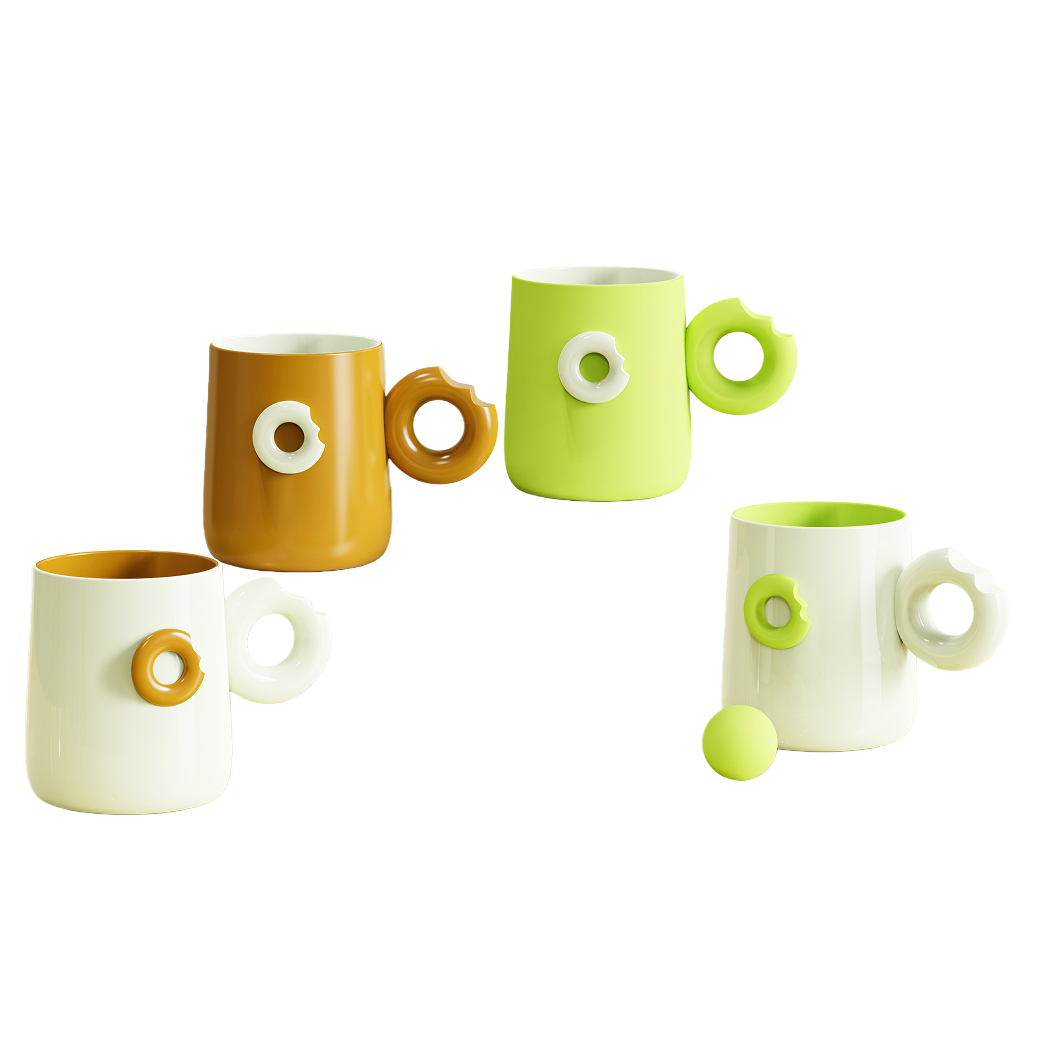 【CL】26Q3#7016 Donut Mouthwash Cup, Colorful and creative Ceramic Water Cup, simple and fashionable home and office coffee Cup, Personalized and trendy gift Application Scenario