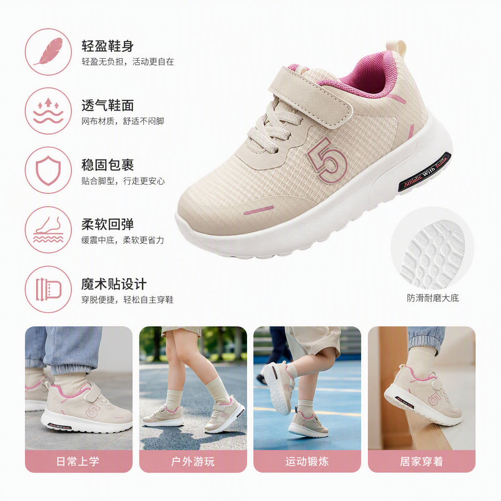 儿童运动鞋舒适透气耐磨休闲跑步鞋学生童鞋春秋款