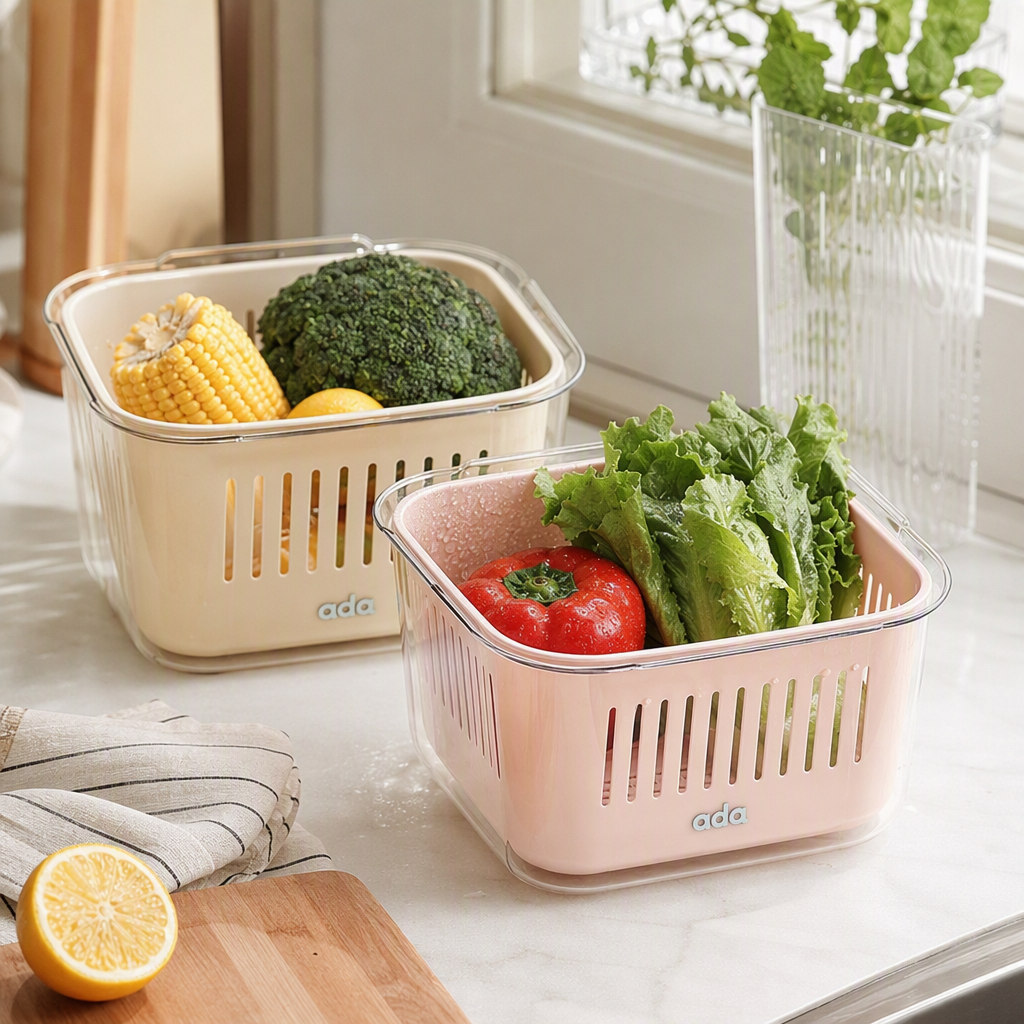 【CL】26Q3#6508 Multi-functional hanging draining basket, washing basin, kitchenware, plastic washing basket, tableware storage, portable draining basin details Picture