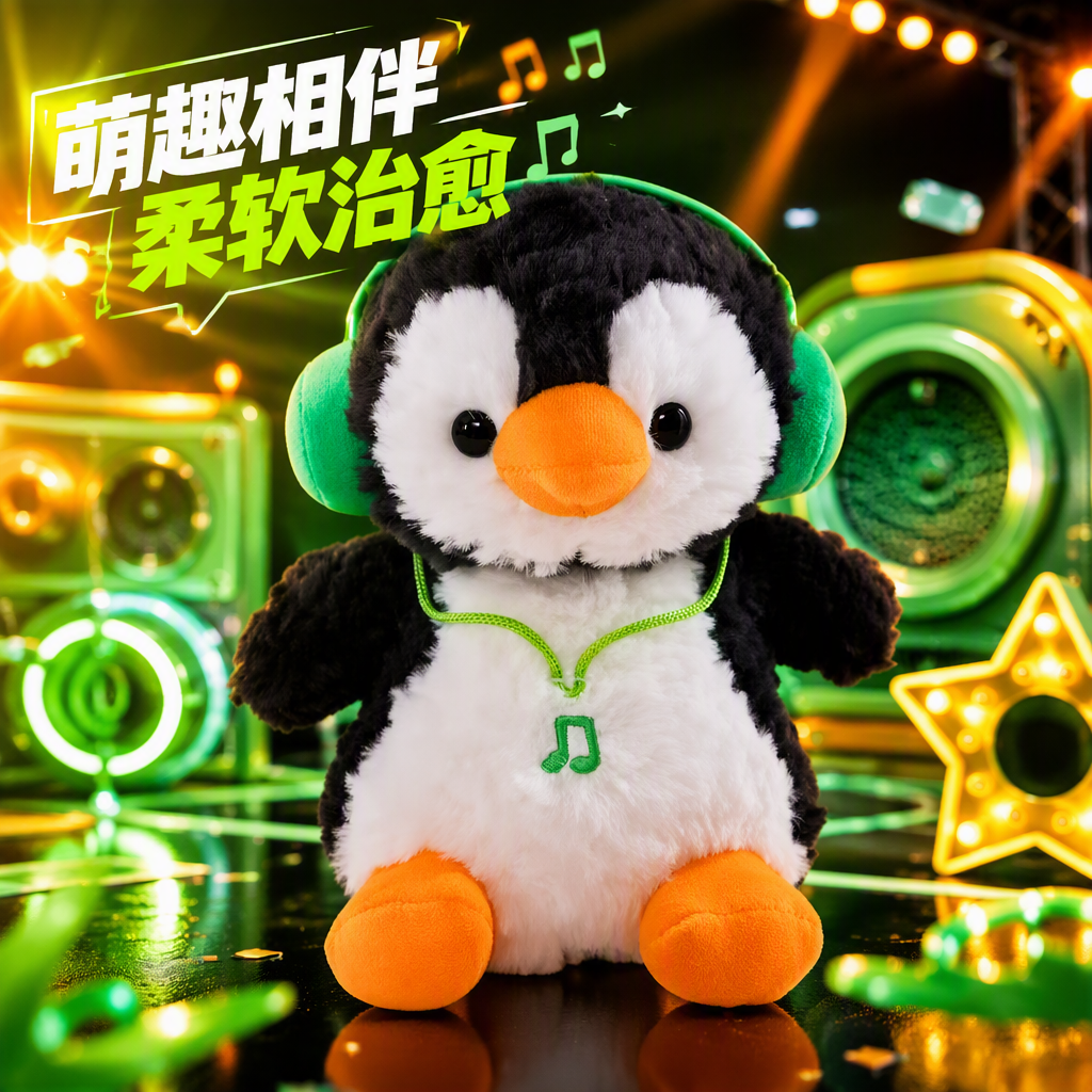 22cm bondadoso verde auricular pingüino lindo peluche juguete muñeca casa poner regalo Specification image