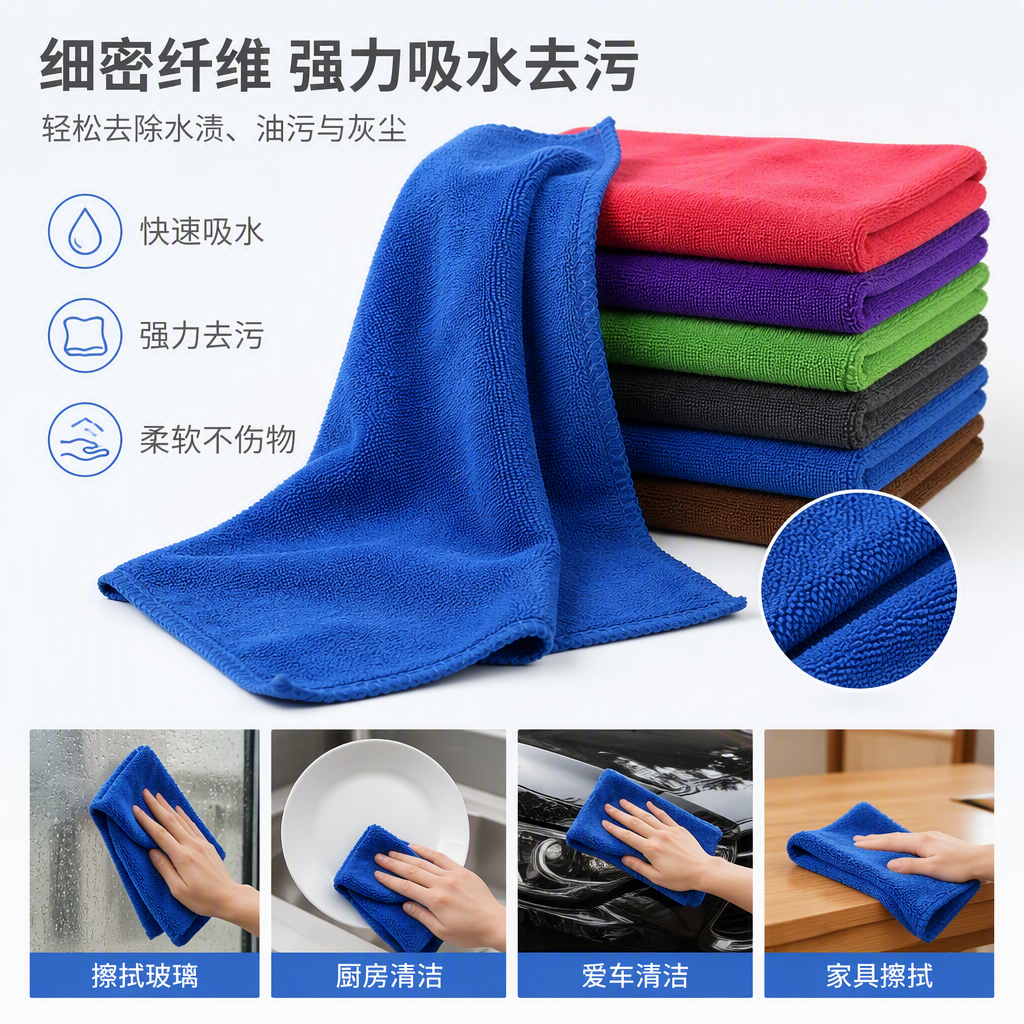 Multi-color microfiber towel pile, soft and absorbent home bath towel, multi-color comfortable and quick-drying premium set