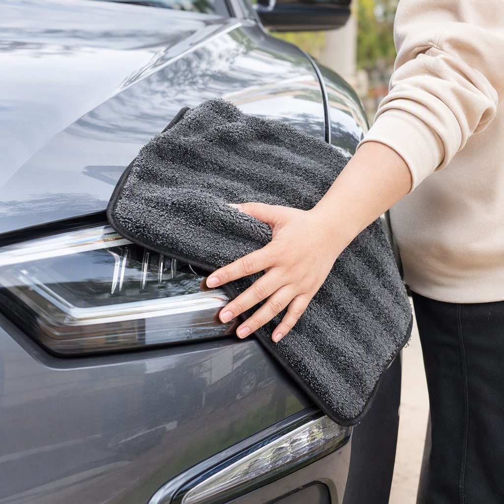 Fashionable grey striped absorbent towel, soft and comfortable home bath towel, portable and multi-purpose travel style details Picture