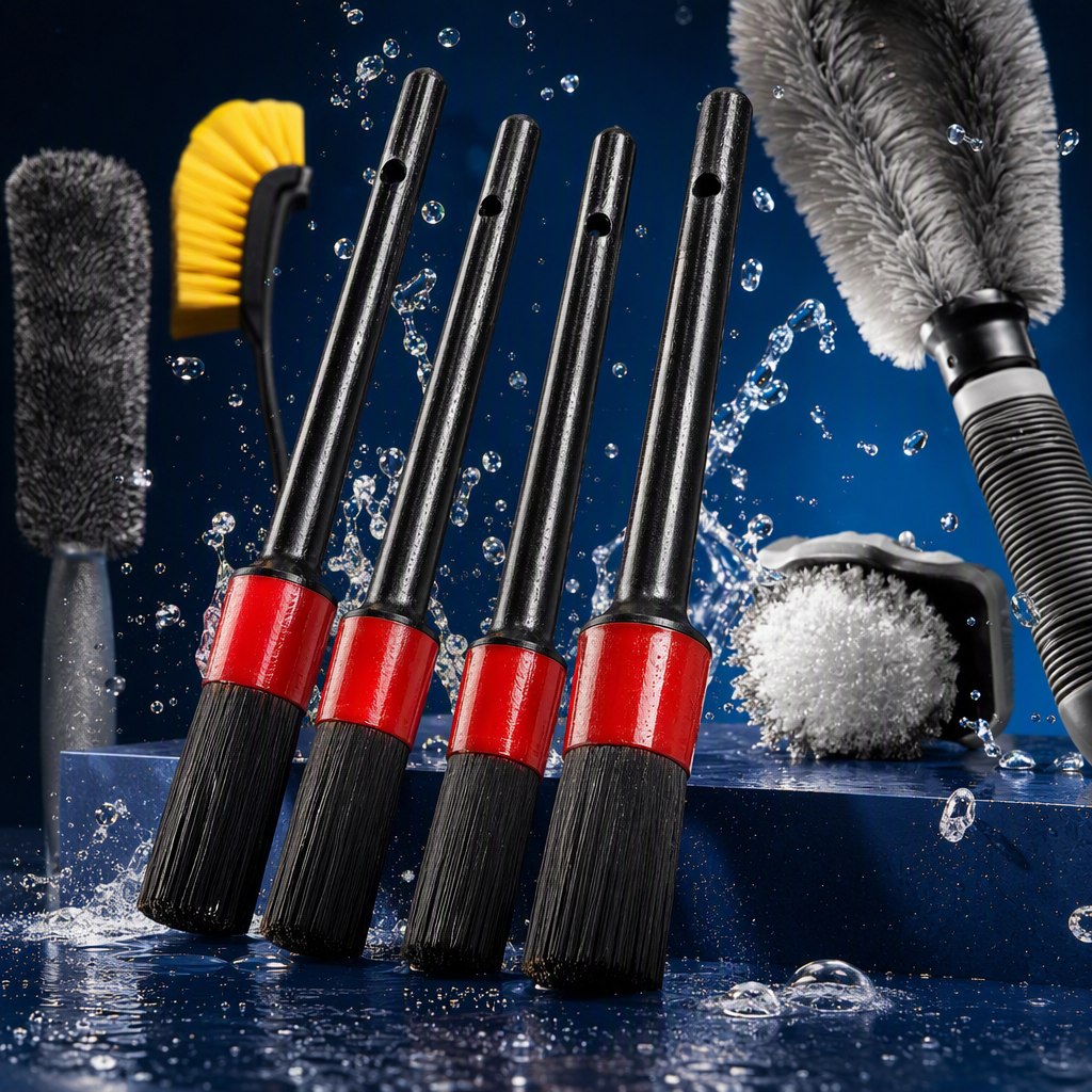 The multi-functional black cleaning brush set is a durable and practical combination of household handheld brush cleaning tools Specification image