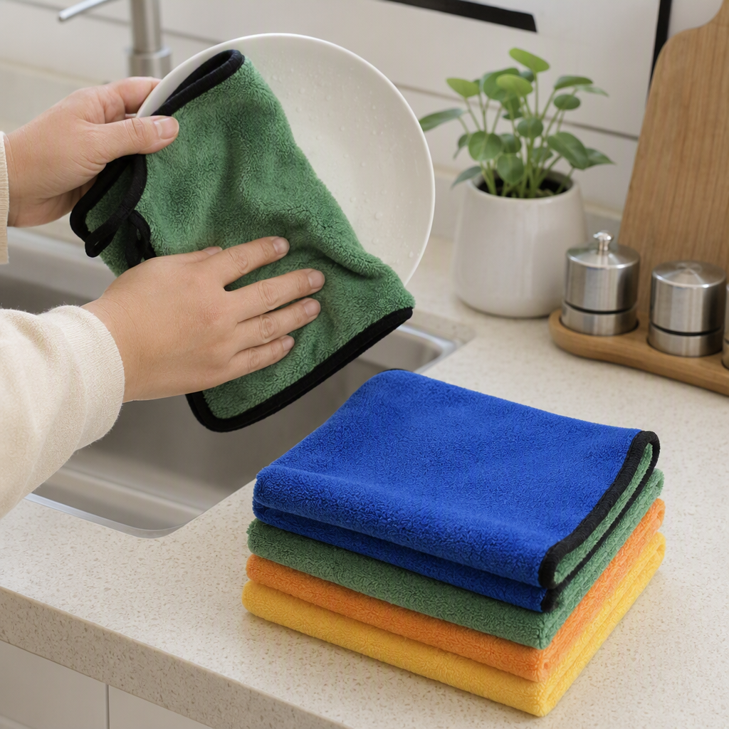 Colorful microfiber absorbent towel, soft and quick-drying, multi-purpose for family, travel and sports bath towels details Picture