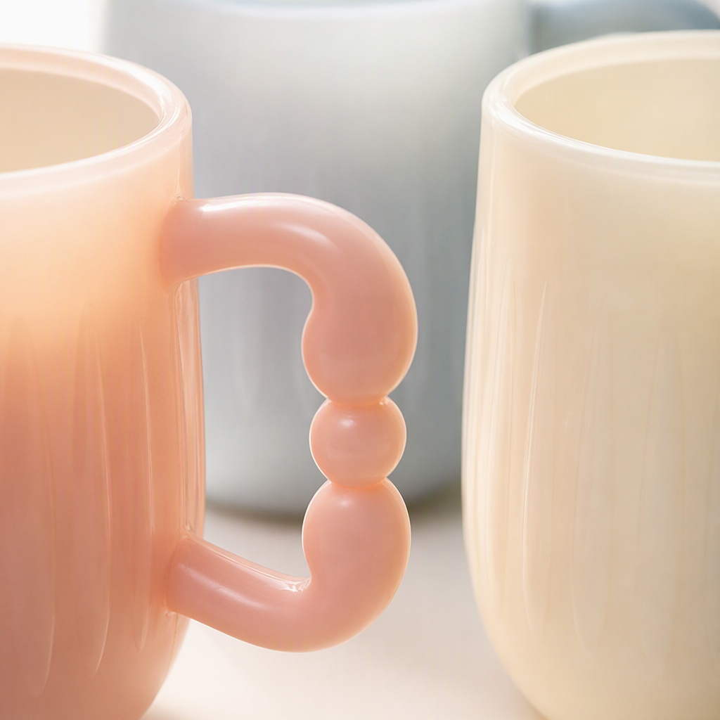 【CL】26Q3#7089 spherical gradient mouthwash Cup, Colorful Creative Ceramic Water Cup, portable and fashionable office home Personalized Tea cup, student coffee cup Specification image