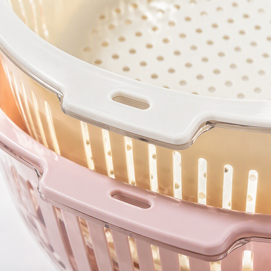 【CL】26Q3#6505 Multi-functional hanging plastic vegetable washing and draining basket with basin, kitchen sink, storage, tableware and storage rack Specification image