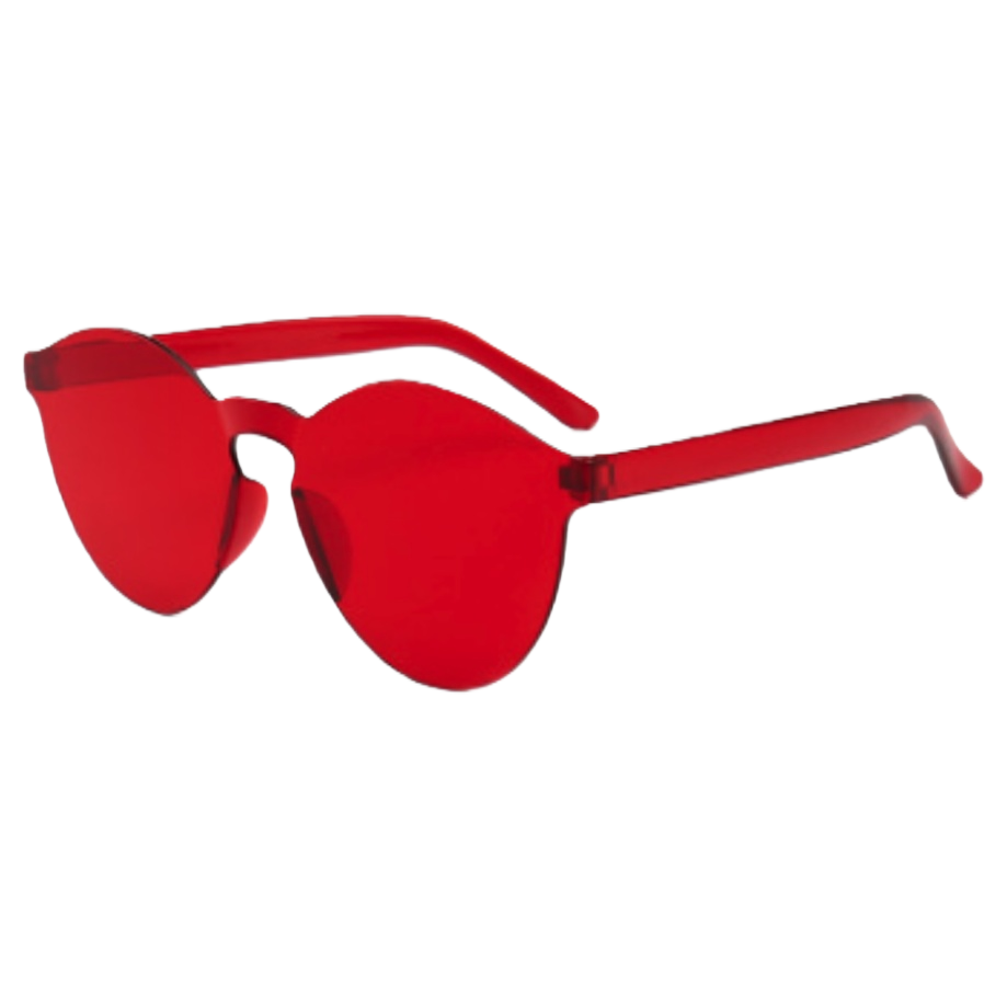 Fashionable polarized sunglasses, trendy sunglasses for men and women, UV-resistant red frame casual sunglasses, trendy matching style Item Picture