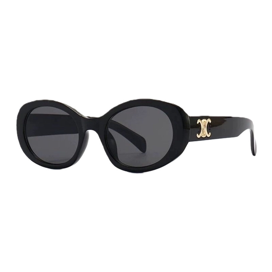 Fashionable polarized sunglasses, large-framed UV-resistant black oval sunglasses suitable for both men and women, a trendy style Item Picture