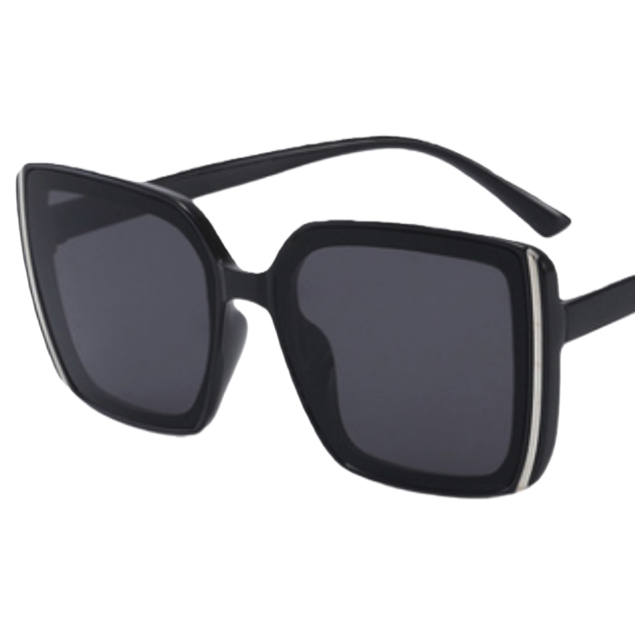 Fashionable square polarized sunglasses for both men and women, UV-resistant black polarized frame, elegant and simple Item Picture