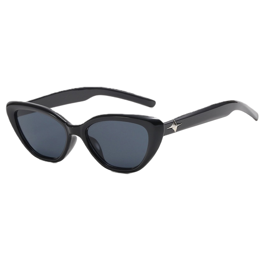 Fashionable black cat-eye sunglasses, UV protection polarizing glasses, trendy and versatile sunglasses for women, women's style Item Picture