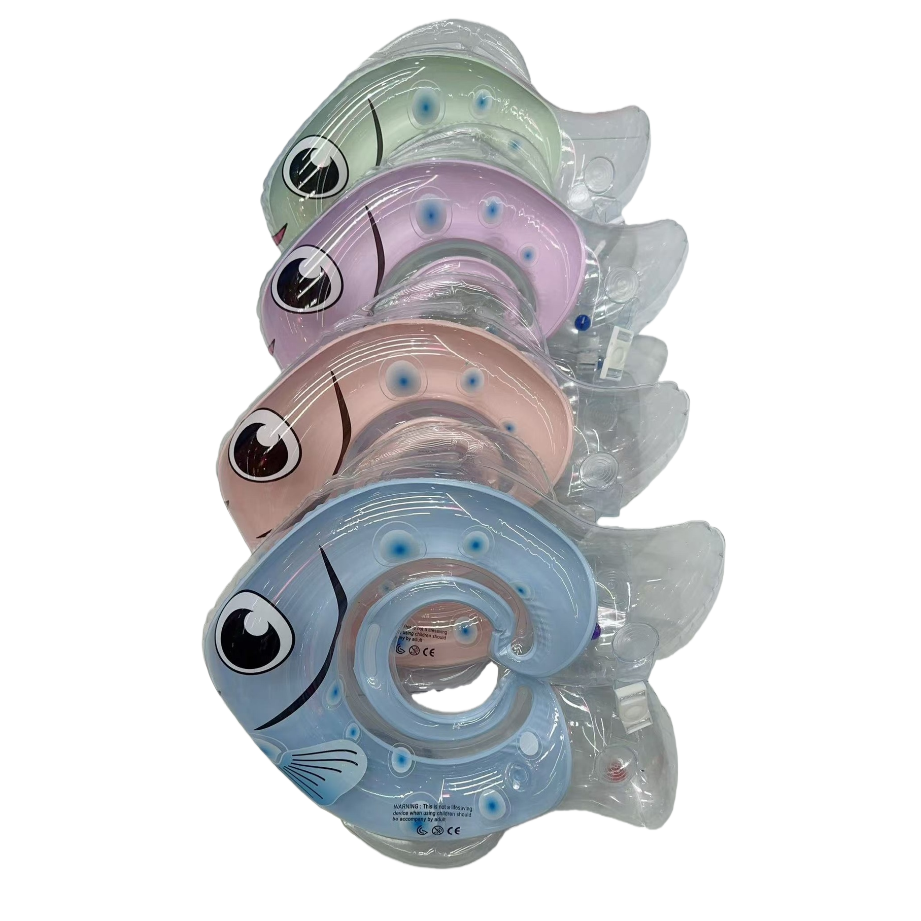 Colorful fish-shaped children's swimming neck rings, anti-air leakage safety float rings, baby water play products, children's swimming accessories Item Picture