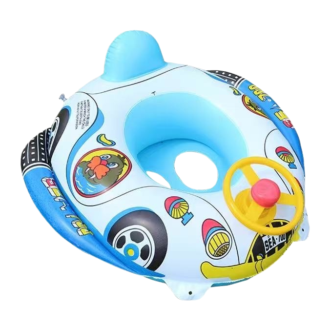 Cartoon car-shaped baby swimming rings, safety and leak-proof children's swimming AIDS, baby water play toys Item Picture