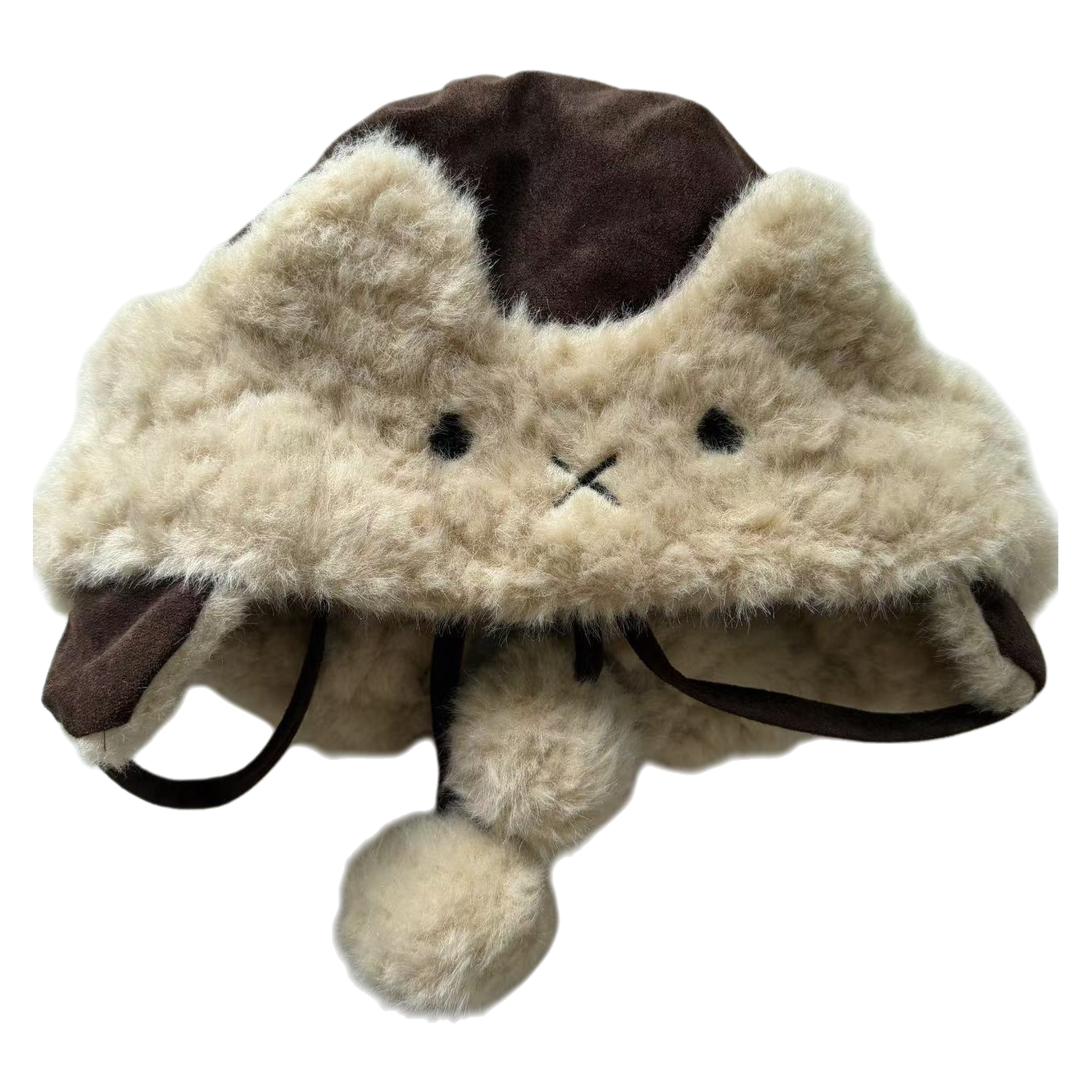 Warm and comfortable beige plush cat ear hat, fashionable and cute winter warm hat for women, new autumn and winter style Item Picture
