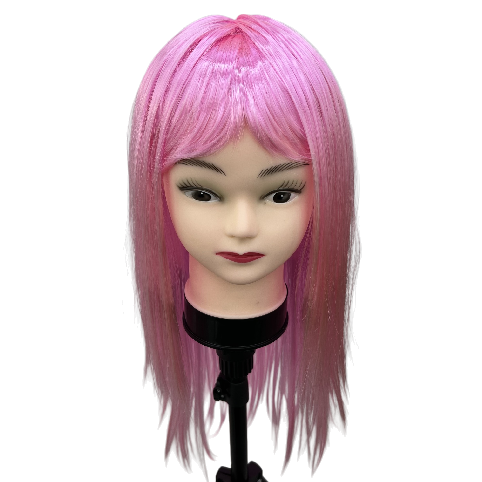 Pink wig headmodels display model hairstyles, hairstyle display shooting props, hairstyle try-on model headmodels display props Item Picture