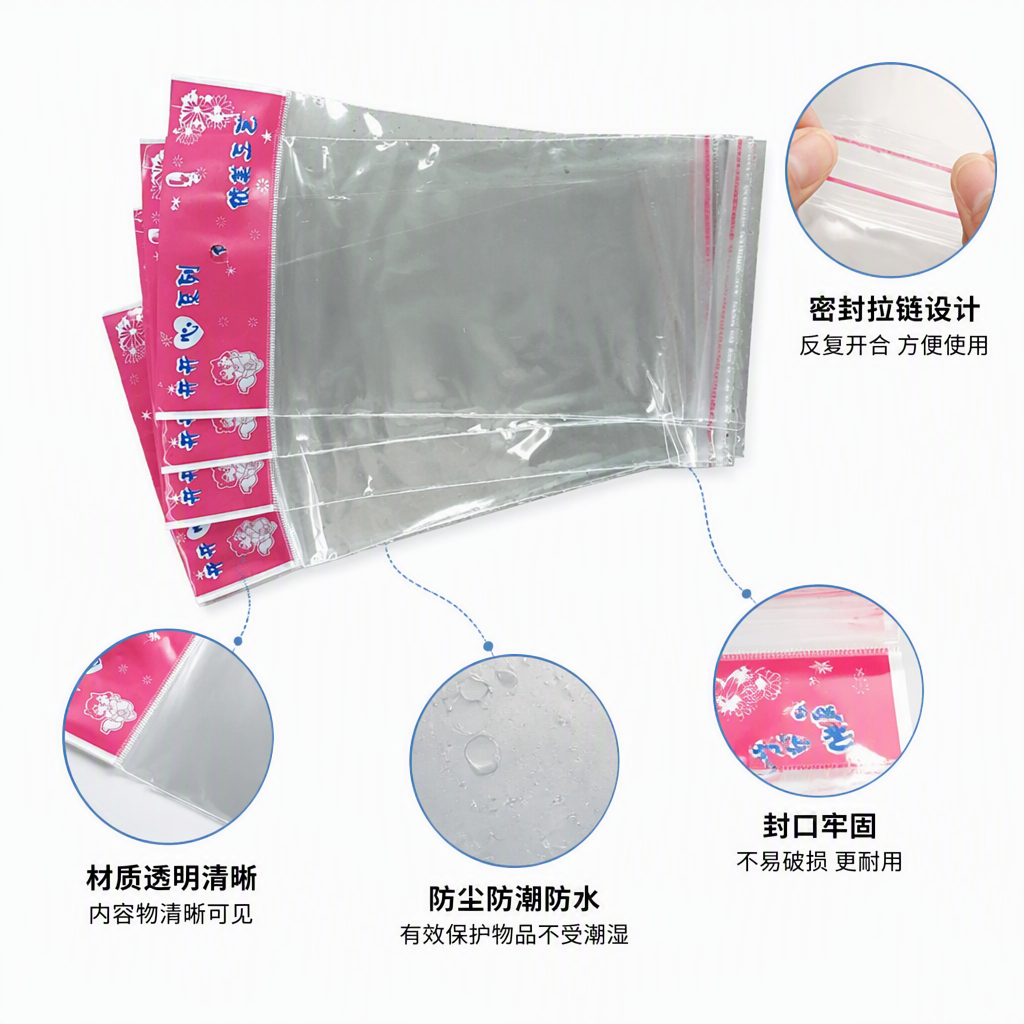 耐用红色包装袋配透明塑料袋多用途收纳袋家庭整理袋防水防潮耐撕耐磨包装用品