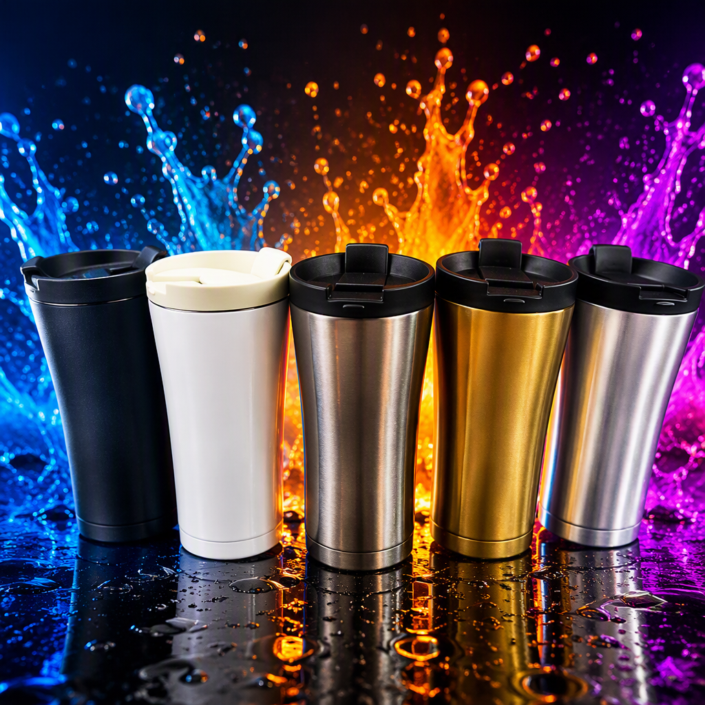Multi-color stainless steel insulated cup for boys and girls, business portable, heat-resistant, gold, silver, white and black, capacity 350ml Specification image