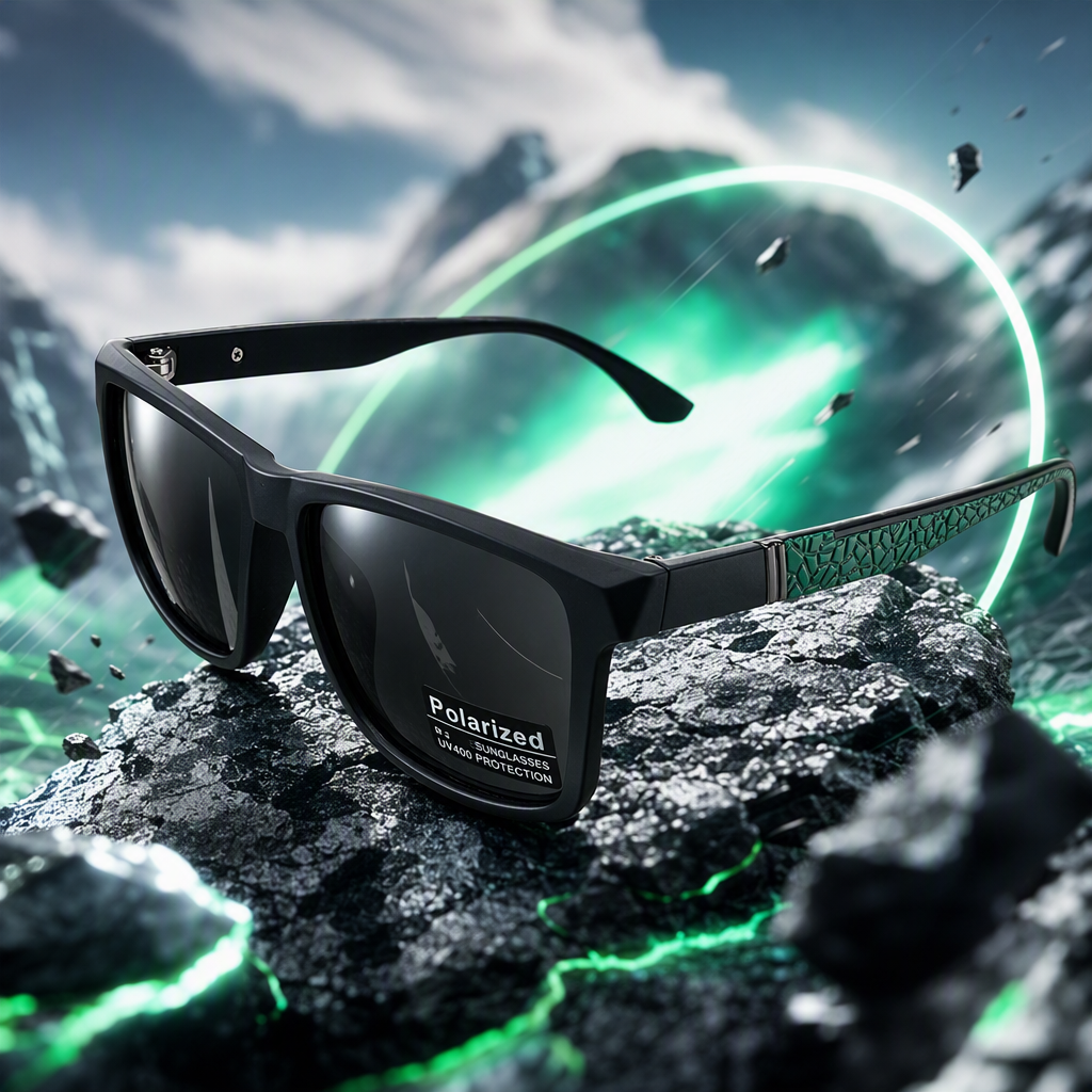 Fashionable polarized sunglasses with black frames for UV protection, unisex polarized sunglasses, trendy sunglasses Specification image