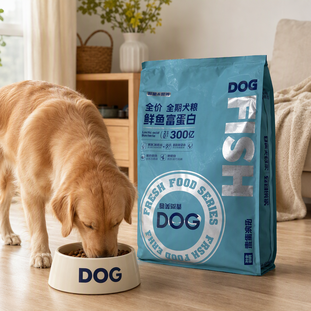 High-quality pet dog food packaging bags, moisture-proof, leak-proof, durable, environmentally friendly, large blue bag for pet supplies details Picture