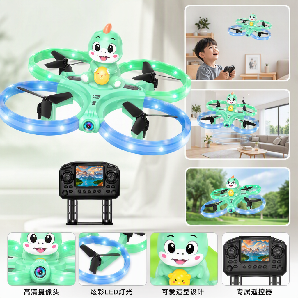 Quadcopter Dinosaur Model Drone (Dual Camera 30W High Definition) SY458PRO details Picture