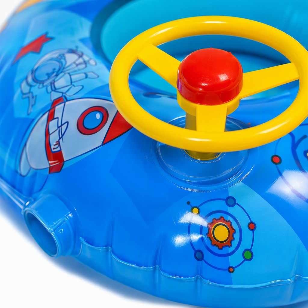 Blue space-themed baby swimming rings, anti-slip and safe, baby swimming assistance rings, children's floating rings, new trendy styles Application Scenario